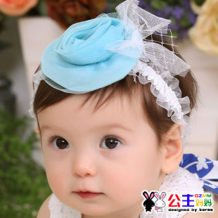  公主妈妈时尚可爱婴儿头带儿童发带春夏季头饰一朵花蕾丝发饰3092