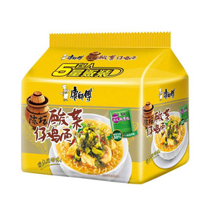  【天猫超市】 康师傅经典袋酸菜仔鸡5连包方便面 123g*5包/袋
