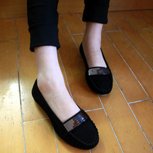  糖果色休闲鞋亮片厚底平底鞋平跟女鞋单鞋圆头水钻欧美裸色范