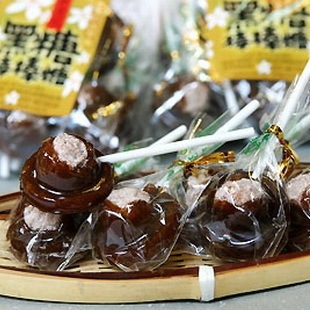  台湾进口糖果 素手浣花 黑糖 棒棒糖 10支装 140g