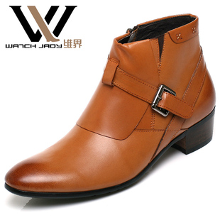  watchjady维界英伦潮流高帮真皮男士短靴皮靴马丁靴男靴子韩版男