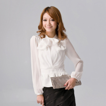 2012春装新款奈奈爱霓专柜正品女装OL淑女层叠蝴蝶结雪纺女衬衫