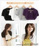 2010春夏装 新款女装女式外套小披肩 台湾优雅纯色短袖黑色小外套