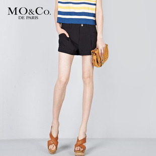 MO&amp;Co.摩安珂 女装 M112CAS29 休闲风百搭纯色短裤