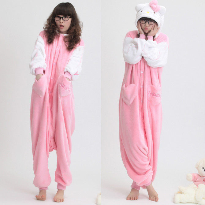 换季秒杀<span class=H>可爱</span>卡哇伊粉色hello kitty卡通KT厚<span class=H>珊瑚</span><span class=H>绒</span>女连体<span class=H>睡衣</span>