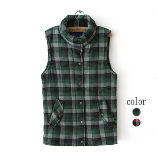 淘宝网<em>女棉马甲</em>2014年<em>秋冬</em>欧美新款格子绒布