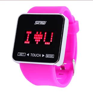  情人礼物时刻美触屏手表电子表 防水LED手表韩版时尚时装表果冻表