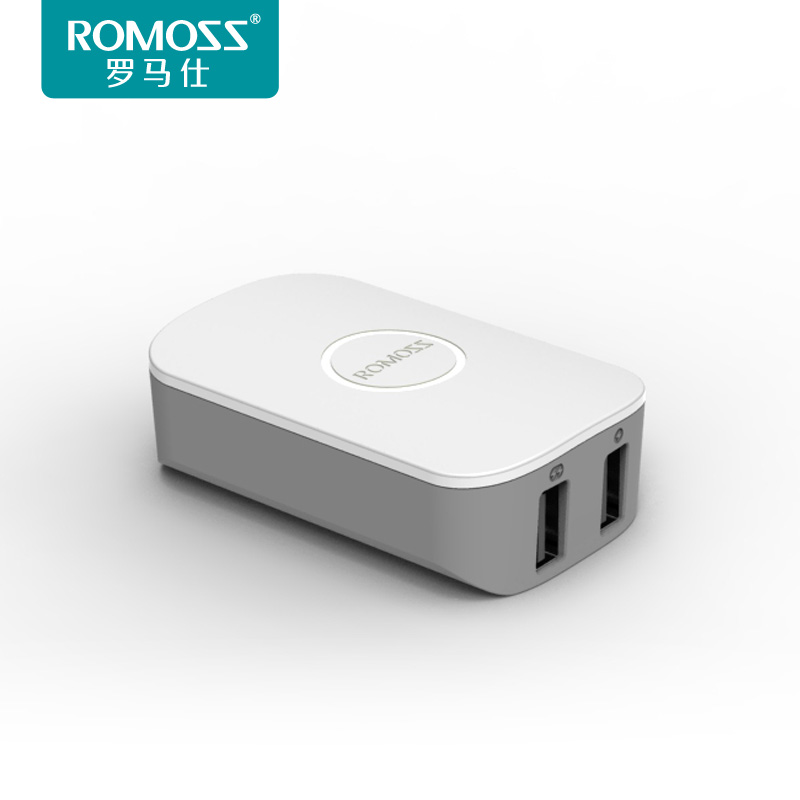 ROMOSS罗马仕 旅行充电器 手机通用充电头 快充双USB电源适配器