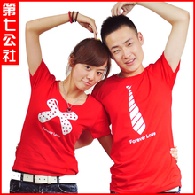 第七公社 领带和蝴蝶结 2012新款修身韩版男女纯棉情侣装短袖T恤
