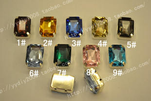  施华洛国贸A级手缝钻服饰婚鞋DIY彩色玻璃饰品配件材料 10*14长方