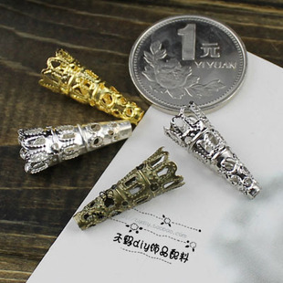  天野DIY饰品配件 JTD005簪子簪托|喇叭花托 金属片簪子材料 23mm