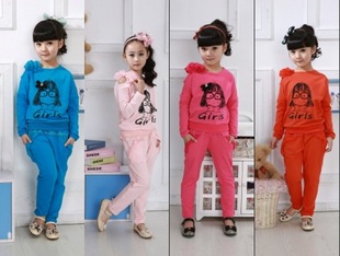 Tong Korean Boxset girls childrens clothing spring 2012 new children suit, casual sportswear suit sweater