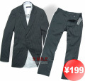 可验货折扣正 丹麦正品修身休闲西服套装 双扣双开叉热卖套装