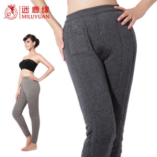  迷鹿缘三层加厚驼绒棉裤冬保暖裤女士加绒羊绒裤羊毛裤女式驼绒裤