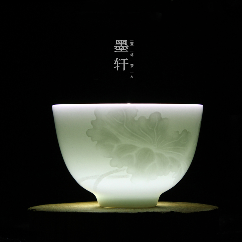 HTBD004 寒香•湖田窑 全手工堆雕影青秞 迎客杯碟组 荷叶荷花在类目 餐饮具, 茶具, 茶杯中 - 来自Buy2taobao.com提供专业的淘宝代购服务