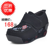2011秋季秋款 正品 卡通休闲鞋 真皮坡跟厚底单鞋百搭牛皮女鞋
