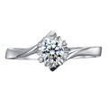 金之钻 超闪 经典雪花款18K白金19分钻石戒指结婚钻戒女戒