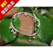 2012新女款波西米亚风格民族复古时尚手工银饰品苗银藏银铃铛脚链