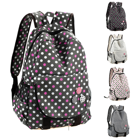 促销五六年级女学生书包 <em>初中女孩</em>背包<em>波</em>点双