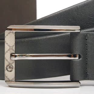  金利来皮具 正品 针扣 皮带男 男士 整张牛皮 黑色 腰带礼盒