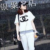 2012 spring and summer the subsection sports Korean personality Chanel pattern sweater summer short-sleeved sweater, women's suits
