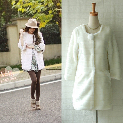 本dazzlin原单 辣椒新秀 真兔毛球球皮草<em>外套</em>特