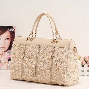 韩版复古包蕾丝包单...