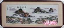 古艺苏绣 精品万里扬帆 手工刺绣装饰画 商务礼品 开业庆典礼物