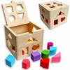 幼儿蒙氏早教具十三孔益智力盒儿童颜色形状配对玩具多孔几何认知