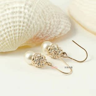 伊泰莲娜专柜正品 优雅珍珠镶钻耳环耳饰null