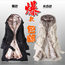 2011新款秋冬装时尚新品加厚修身新品长款加毛女士韩版风衣