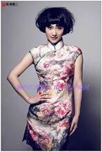 【婉约江南旗袍】惊！包邮+礼！醉花归 真丝双宫牡丹花短旗袍