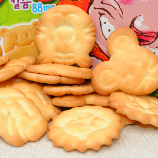  韩国进口零食品 可拉奥CROWN儿童小动物饼干原味 60g