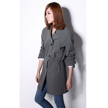 <span class=H>za</span><span class=H>ra</span>同款欧美外贸原单2012新款春装女装灰色修身长款纯棉风衣