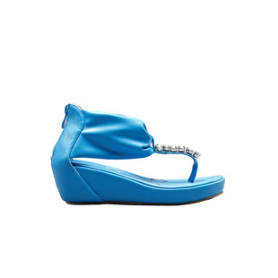 Moonbasa dream Basha diamond stripe pinch wedge Sandals 122,412,225