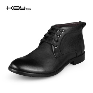  KBY 进口头层真牛皮高帮鞋 时尚男士马丁皮靴 休闲男靴子KBYM0047