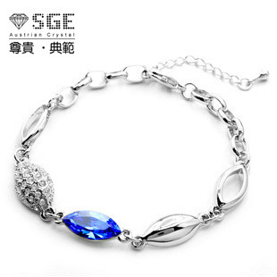  SGE情人泪蓝紫水晶手链 女 韩版 时尚多层首饰品 新年礼品礼物