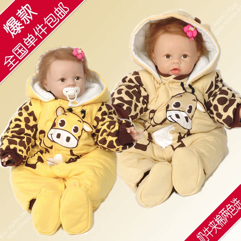 婴儿衣服装女宝宝连体衣秋冬装外套装宝宝棉衣