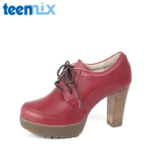 Teenmix/天美意擦色软牛皮CXA27D女皮鞋秋季新品