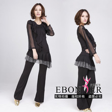 衣博尼尔热卖秋冬拉丁舞服长款性感拉丁舞服装舞蹈服LS022+LK023