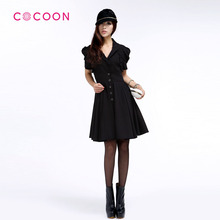 COCOON可可尼2012新品翻领泡泡袖短袖风衣211111015原价1988