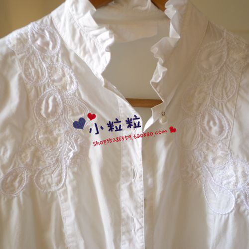 淑<span class=H>女</span>屋专柜正品 白色荷叶边淑<span class=H>女</span><span class=H>衬衫</span> 实物拍摄 二手 闲置