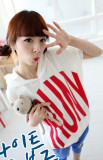 2012新款夏装可爱少女印花七分裤运动休闲服套装女款韩版春夏女装