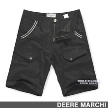 【5折】DEERE MARCHI时尚经典简约纯棉休闲短裤 DM300黑