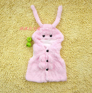 童装春装秋冬款珊瑚绒连帽宝宝马甲\/马夹 长耳