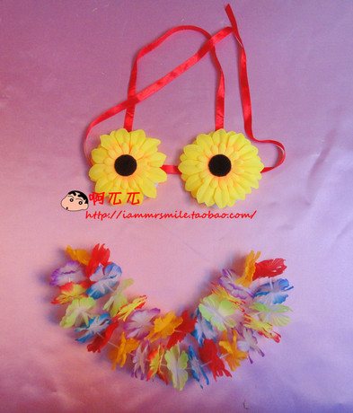 六一儿童向日葵简单<em>胸衣</em> <em>红丝带</em> 草舞裙 舞会万