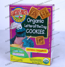 美国代购世界最好earth's best有机全麦磨牙婴儿饼干字母肉桂味
