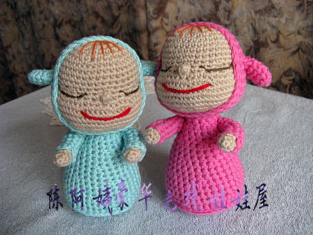 蜗居梦游娃娃*睡梦娃娃Crochet dolls陈阿姨棉