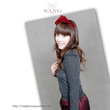 WANG/原创女装 CO1015显瘦大热款VIVI耸肩袖银葱打底衫(现货)