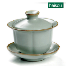 heisou 蔡京汝窑 汝窑盖碗 天青葵口大盖碗汝窑茶具 包邮‖KB385